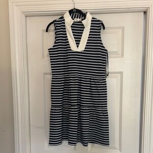 🆕 Eliza J Navy and White Striped Sleeveless Dress 🆕
